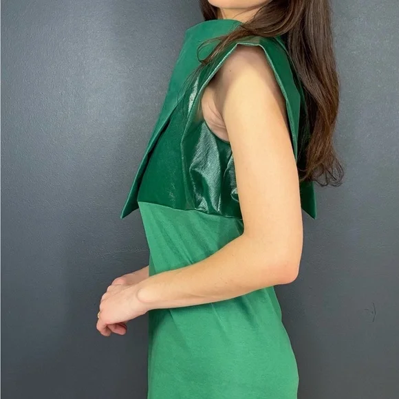 Rick Owens Green Asymmetrical Sheath Cocktail Dress - Picture 7 of 10